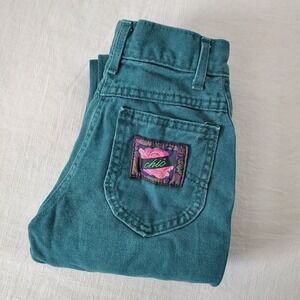 Vintage Chic Dark Green Jeans kids 8 SLIM